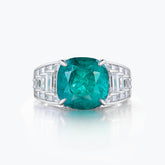 Dissoo® Art Deco Emerald Cushion Cut Cathedral Engagement Cocktail Ring