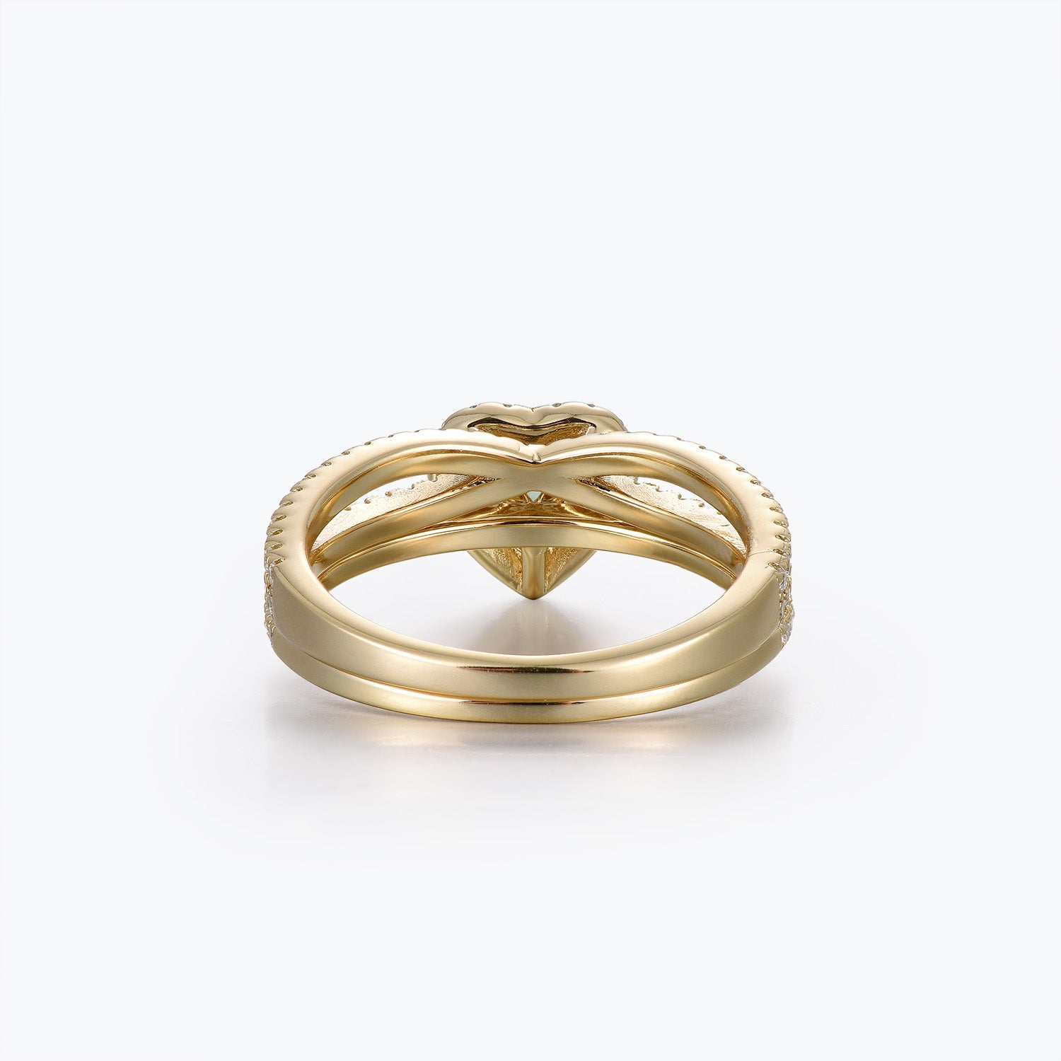 Dissoo® Herzförmiger Amazonit-Brautring in Gold Vermeil