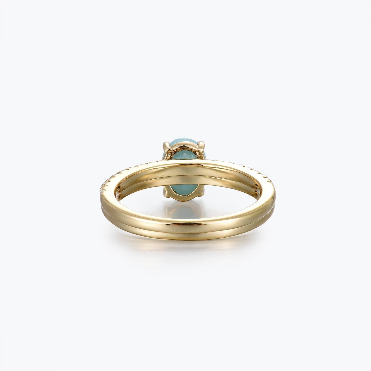 Classic Oval Cut Amazonite Bridal Set Ring