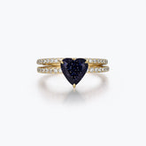 Dissoo® Heart Eternity Blue Goldstone Bridal Set in Gold Vermeil