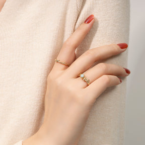 Dissoo® Winding Willow Amazonite Bridal Set Engagement Ring