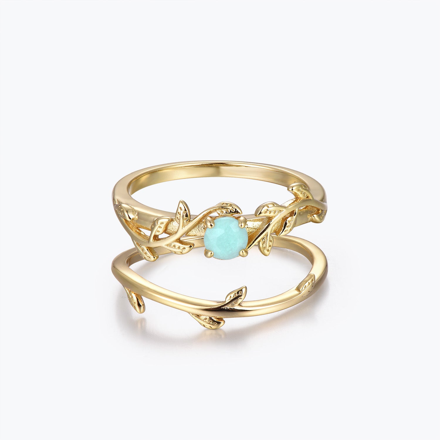 Winding Willow Round Cut Amazonite Bridal Set