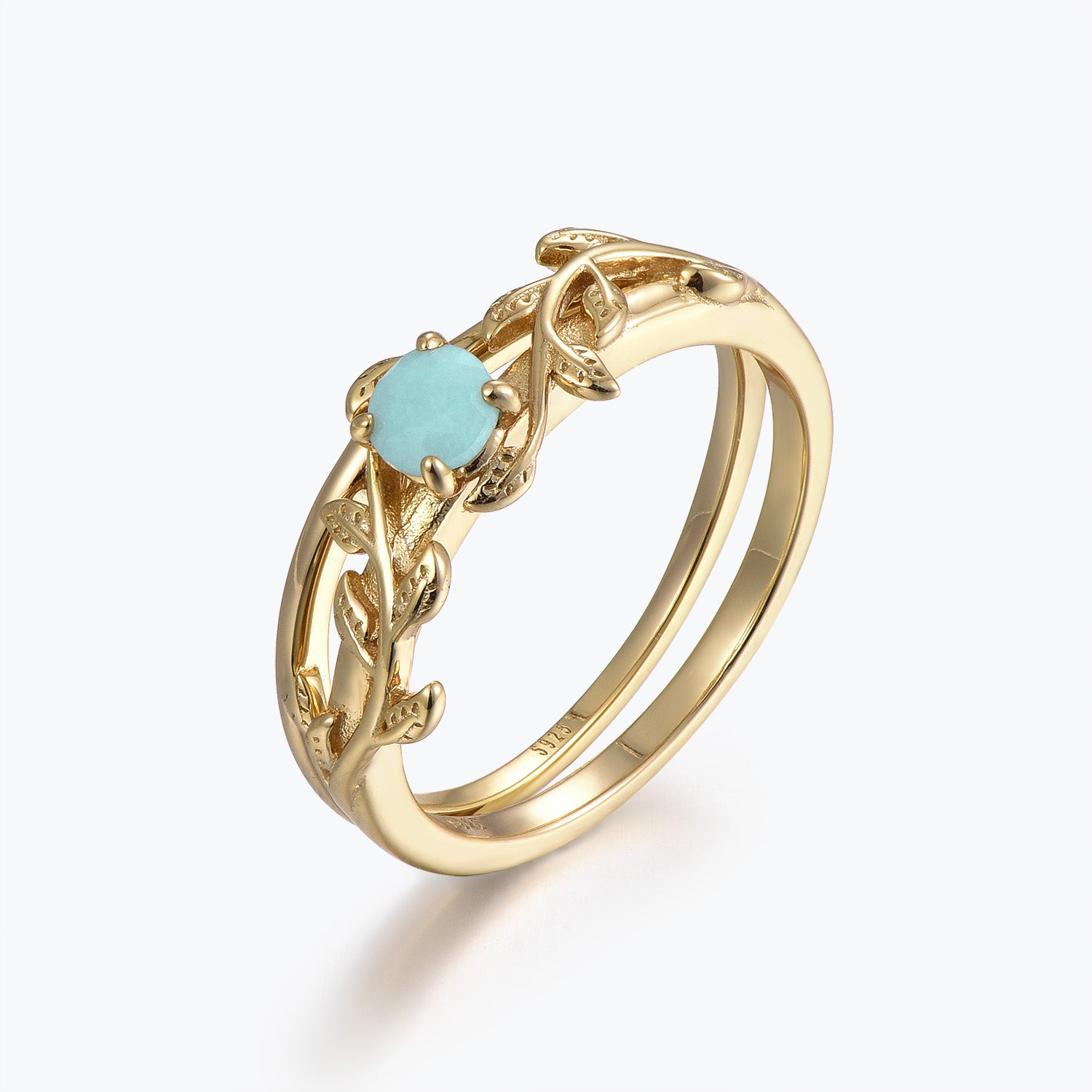 Winding Willow Round Cut Amazonite Bridal Set