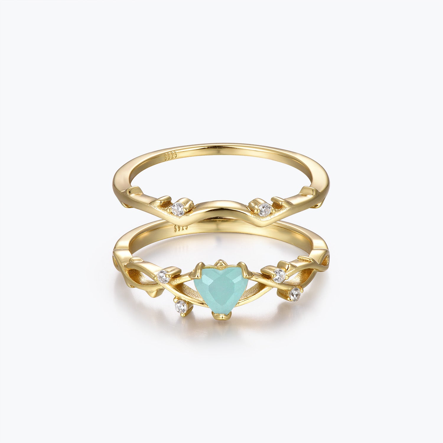 Dissoo® Winding Willow Heart Amazonite Brautset