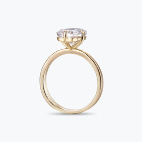 Dissoo® Gold 3.5ct Emerald Cut Solitaire Moissanite Ring
