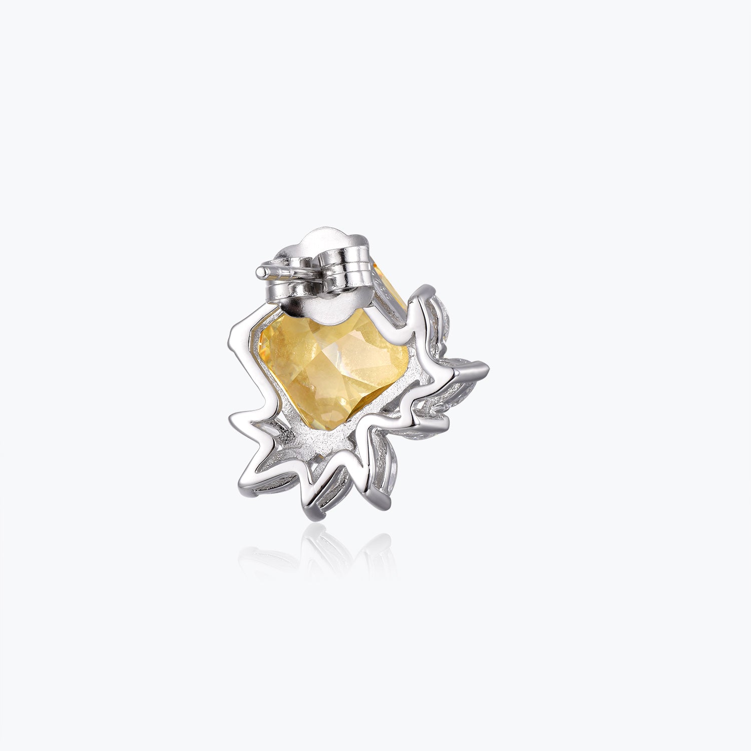 Boucles d'oreilles Dissoo® en argent sterling, motif flocon de neige vintage jaune