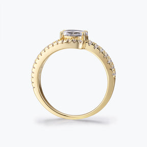 Dissoo® 1.0 ct Oval Cut Split-Shank Pavé Moissanite Engagement Ring in Gold Vermeil