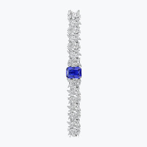 Aquamarine Blue Sterling Silver Bangle Bracelets - dissoojewelry