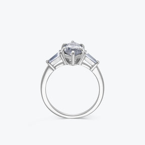 Dissoo® Marquise Cut 3 Stone Sterling Silver Engagement Ring