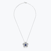 Dissoo® Blue & White Pinwheel Floral Cluster Cocktail Necklace - dissoojewelry