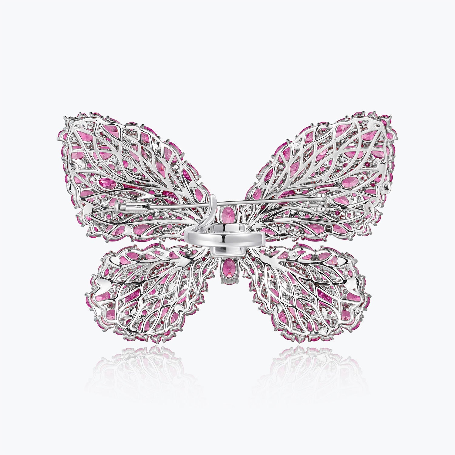 Dissoo® Butterfly Silhouette Pigeon Blood Ruby Ring&Brooch - dissoojewelry