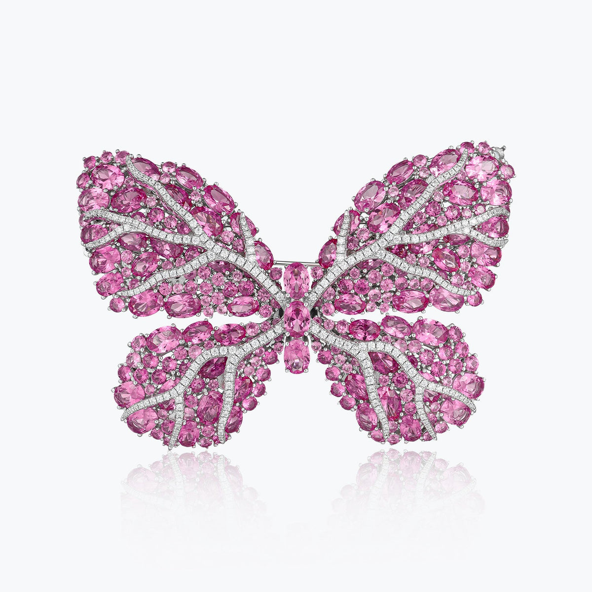 Dissoo® Butterfly Silhouette Pigeon Blood Ruby Ring&Brooch - dissoojewelry