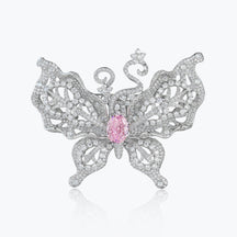 Dissoo® Butterfly Silhouette Ring & Brooch with 7.5ct Pink Primary Gemstone - dissoojewelry