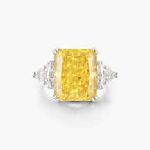 Dissoo® Emerald-cut Yellow Three Stone Ring - dissoojewelry