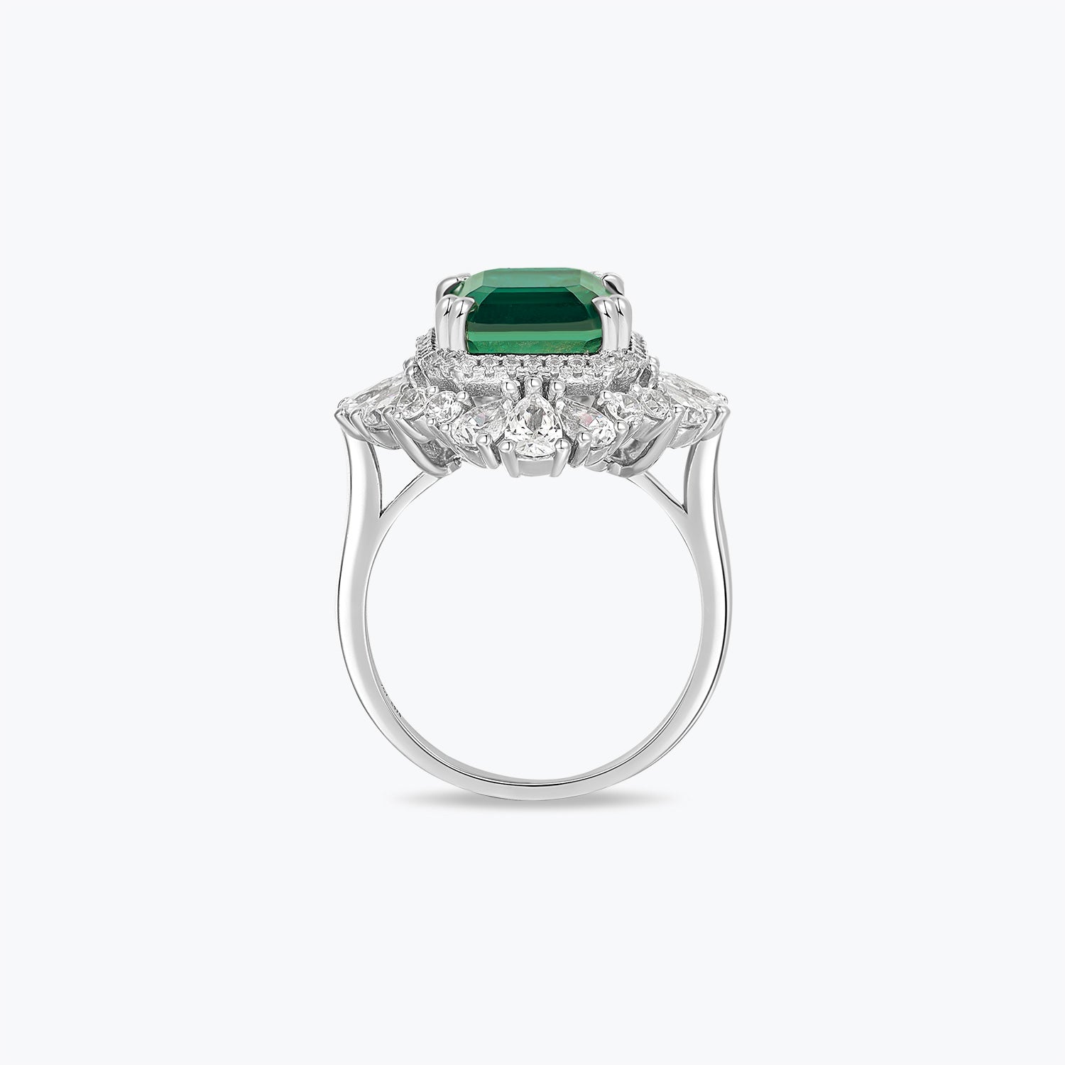 Dissoo® Emerald Pear Shaped Sterling Silver Ring - dissoojewelry