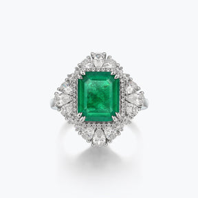 Dissoo® Emerald Pear Shaped Sterling Silver Ring - dissoojewelry