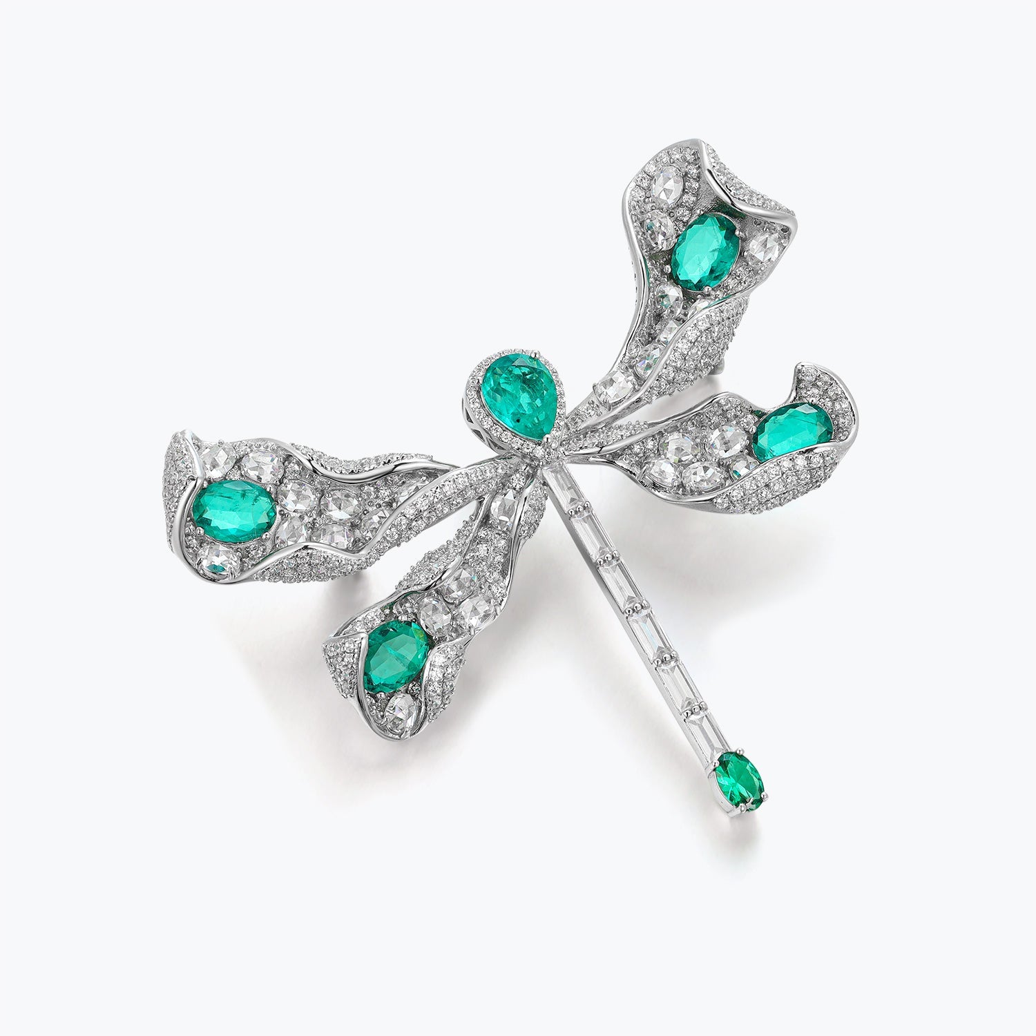 Dissoo® Emerald Sterling Silver Dragonfly Necklace&Brooch - dissoojewelry
