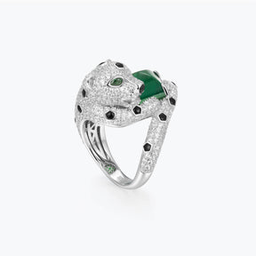 Dissoo® French Pave Panther Emeralds Ring - dissoojewelry