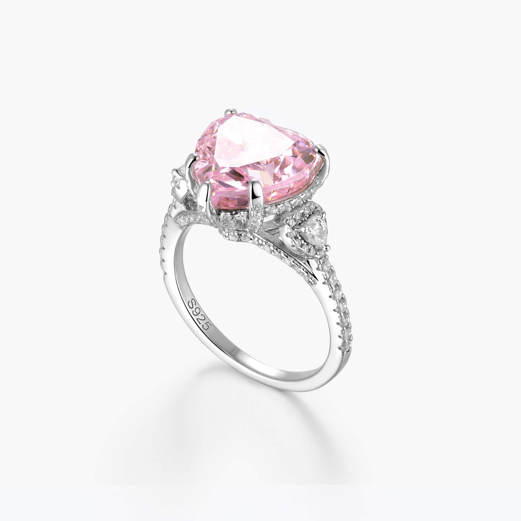 Pink Heart Luxe Sterling Silver Ring