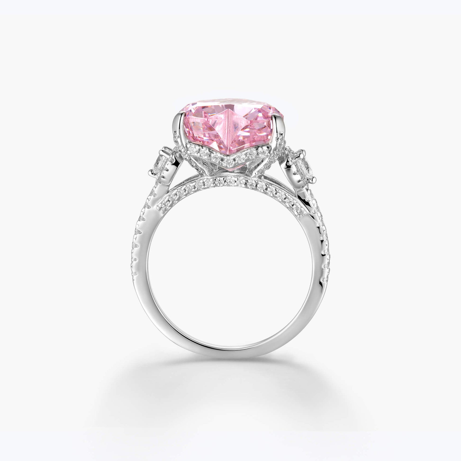 Dissoo® Pink Heart Sterling Silver Ring - dissoojewelry