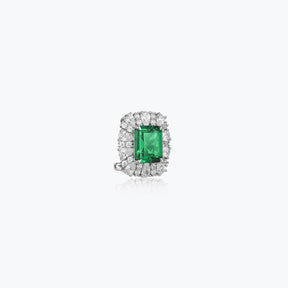 Dissoo® Sterling Silver Petal Square Emerald Earring - dissoojewelry