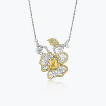Dissoo® Yellow & White Floral Cluster Luxury Cocktail Necklace - dissoojewelry