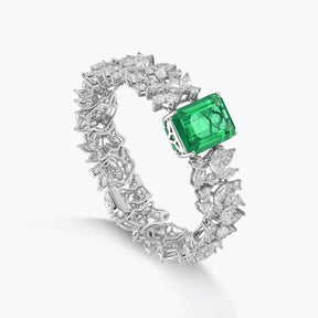 Emerald Sterling Silver Bangle Bracelets - dissoojewelry