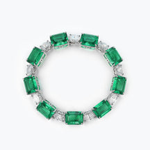 Emerald Sterling Silver Zircon Bracelet - dissoojewelry