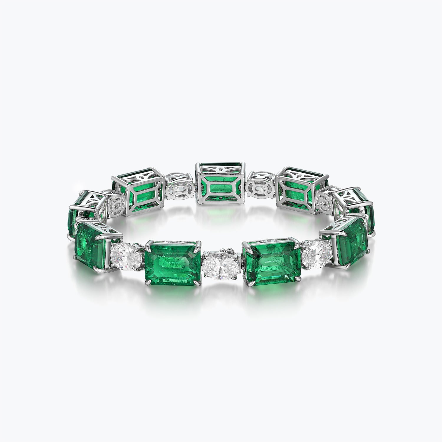 Emerald Sterling Silver Zircon Bracelet - dissoojewelry