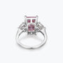Fancy Pink Emerald Cut Sterling Silver Ring - dissoojewelry