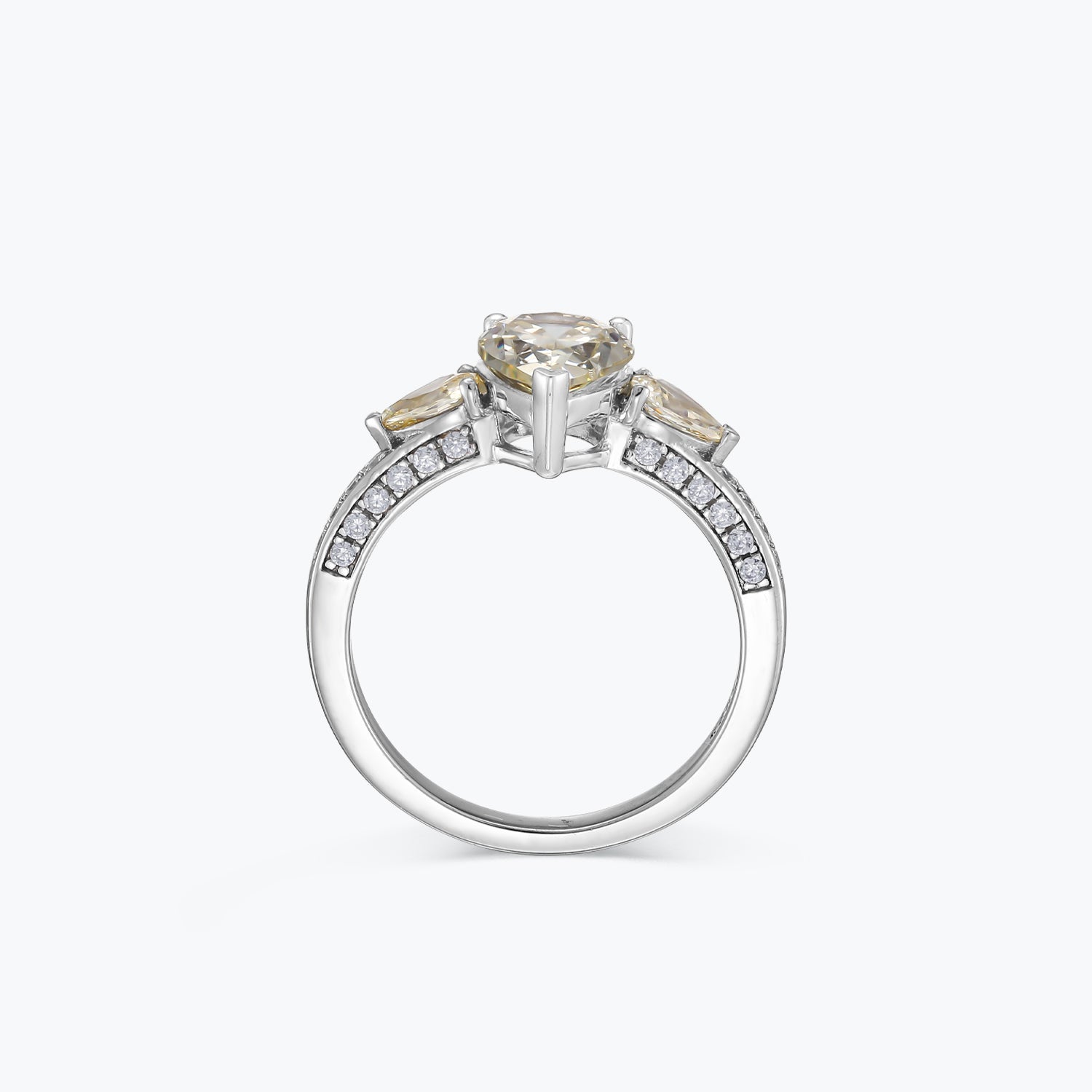 Fancy Yellow Pear Sterling Silver Ring - dissoojewelry