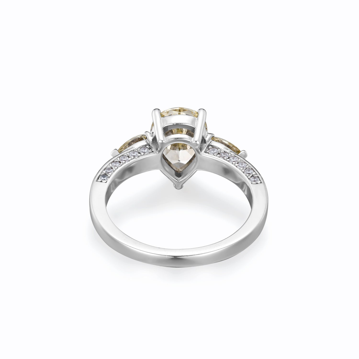 Fancy Yellow Pear Sterling Silver Ring - dissoojewelry