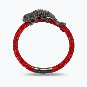 Dissoo®  Genuine Leather With Sterling Silver Lizard Bracelet