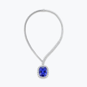 Oval Cut Royal Blue Sapphire Necklace&Pendant - dissoojewelry