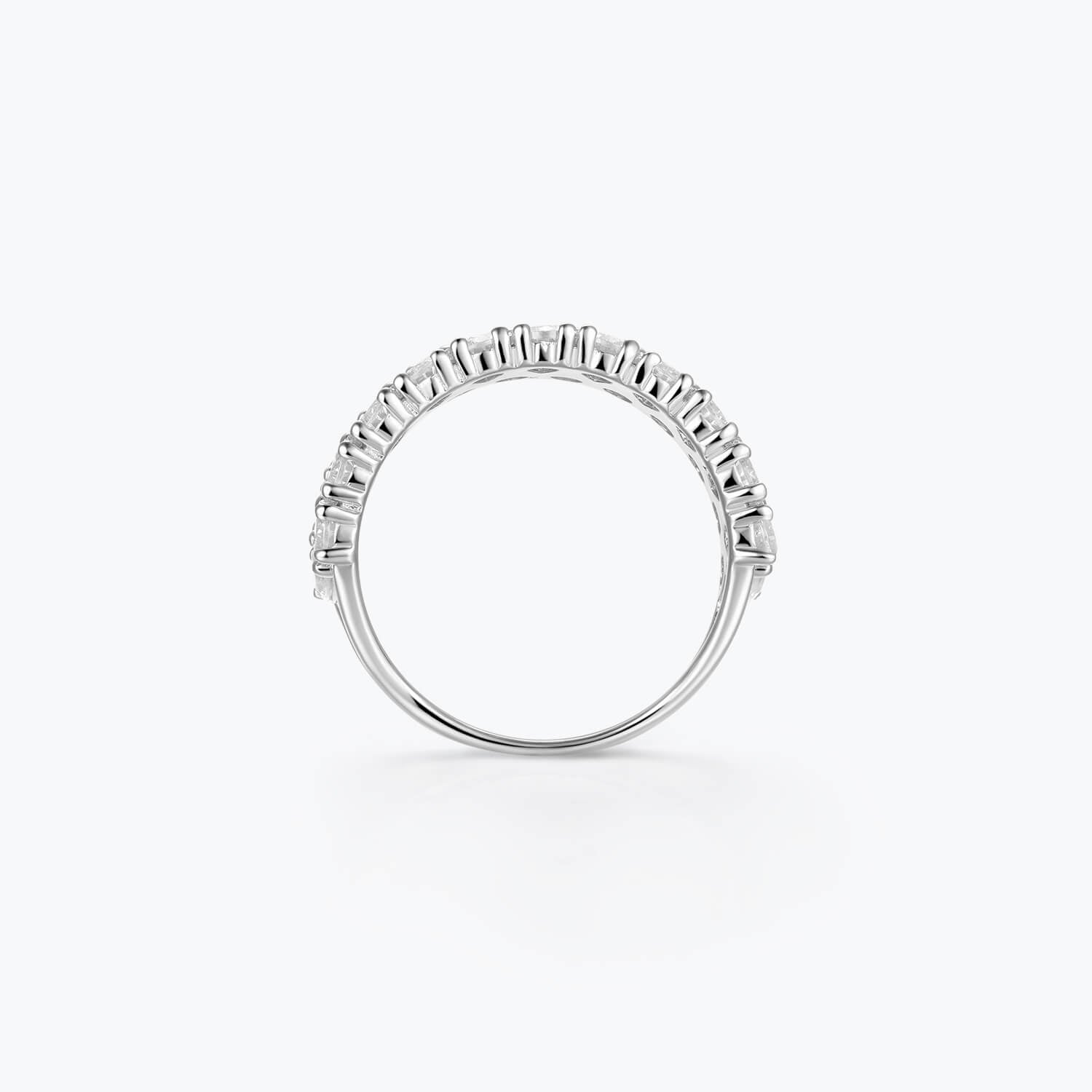 Pave Pear-cut White Band Ring - dissoojewelry
