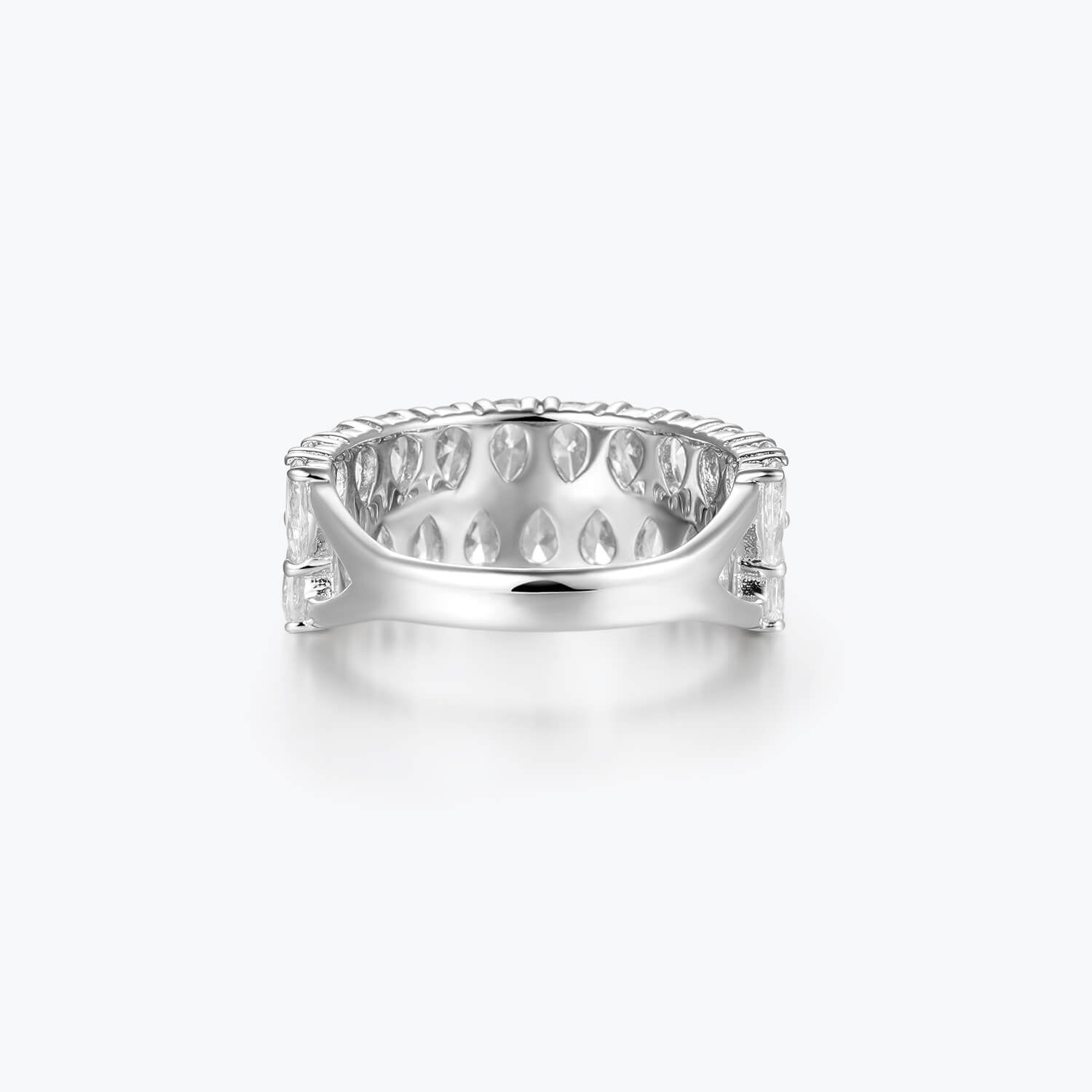 Pave Pear-cut White Band Ring - dissoojewelry