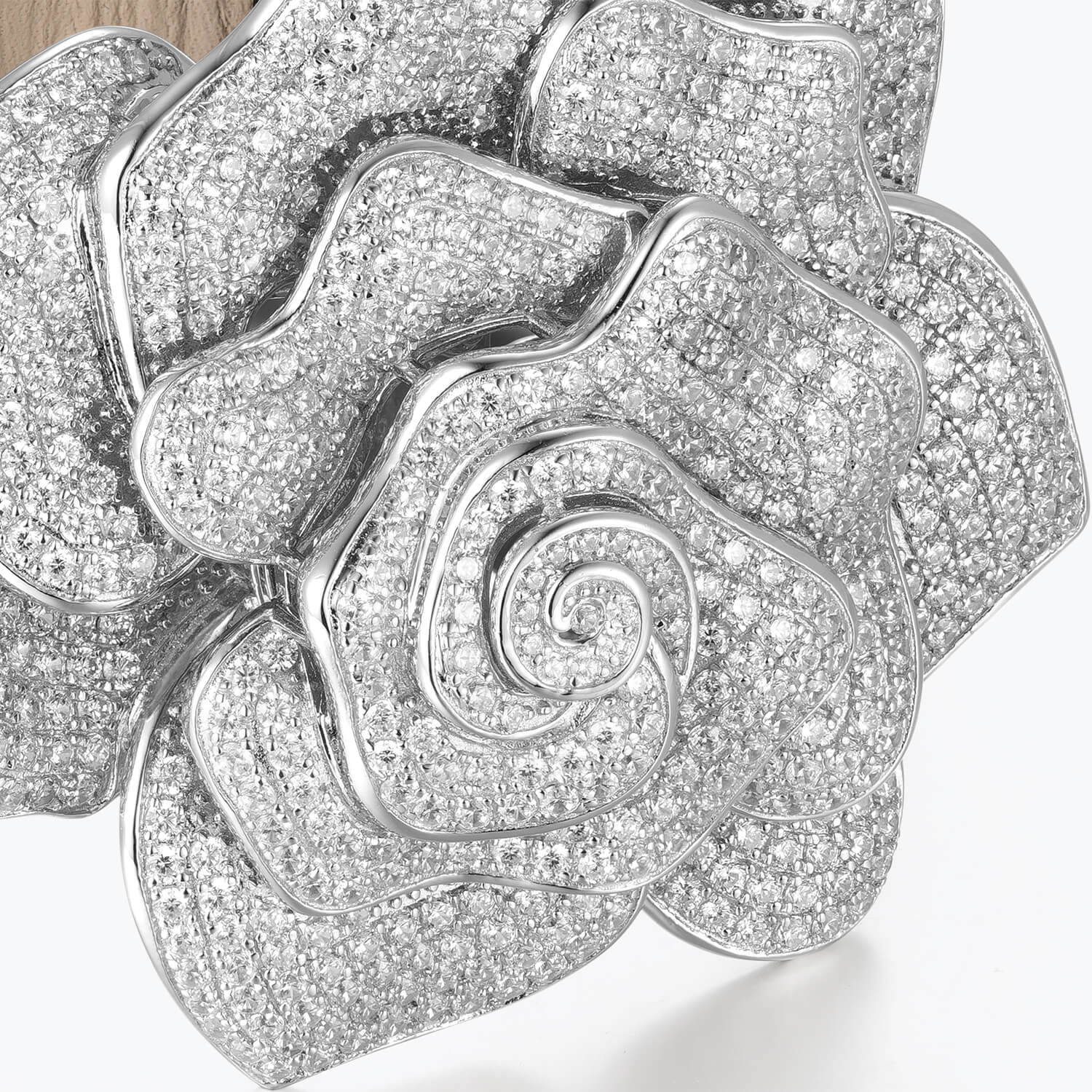 Pave Rose Corsage Strap Bracelet - dissoojewelry