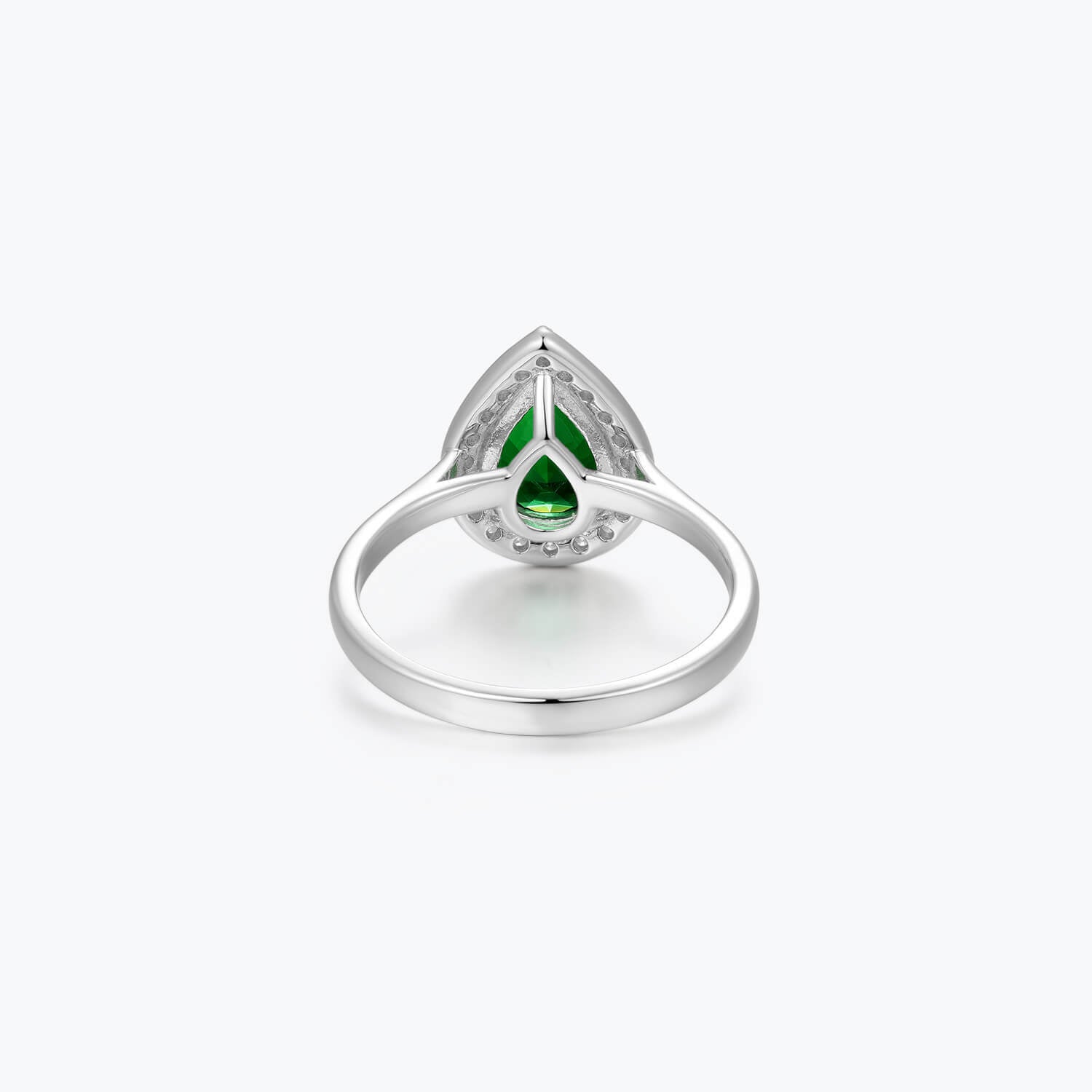 Pear Cut Emerald Green Drop Ring - dissoojewelry