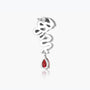 Snake Drop Sterling Silver Earrings with Water-shaped Ruby - dissoojewelry
