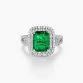 Sterling Silver Synthetic Zircon Ring Fashion Muzo Green - dissoojewelry