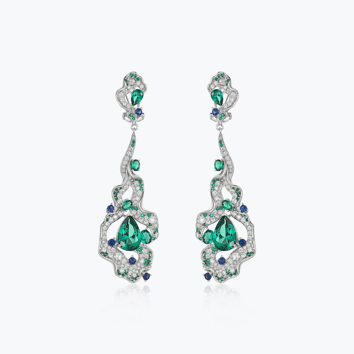 Emerald earrings deals costume jewelry